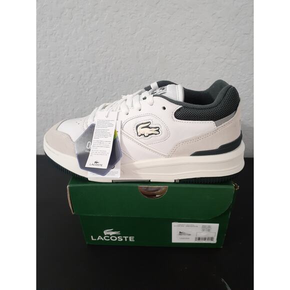 Lacoste Shoes - Lacoste Womens Lineshot Leather Sneakers Color White/Dark Green Size: 6.5 M